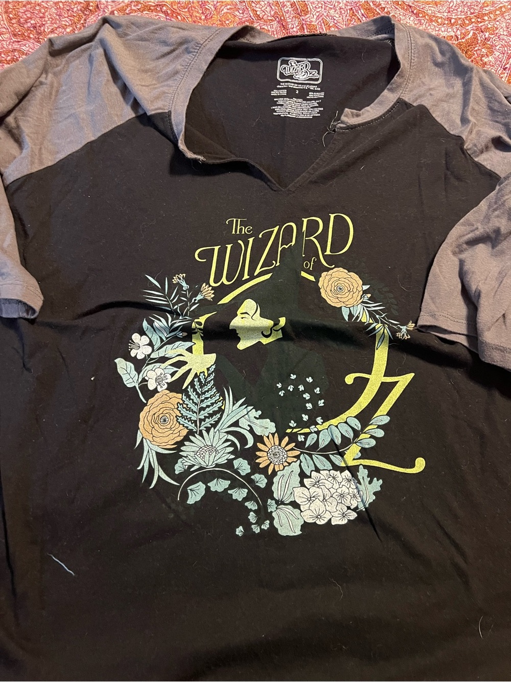 The Wizard of Oz Floral Graphic Raglan Tee - Black & Gray from torrid